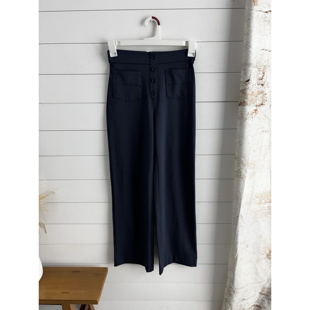 NWT Halara High Waisted Navy Casual Pants Pockets Straight Leg Women's Small